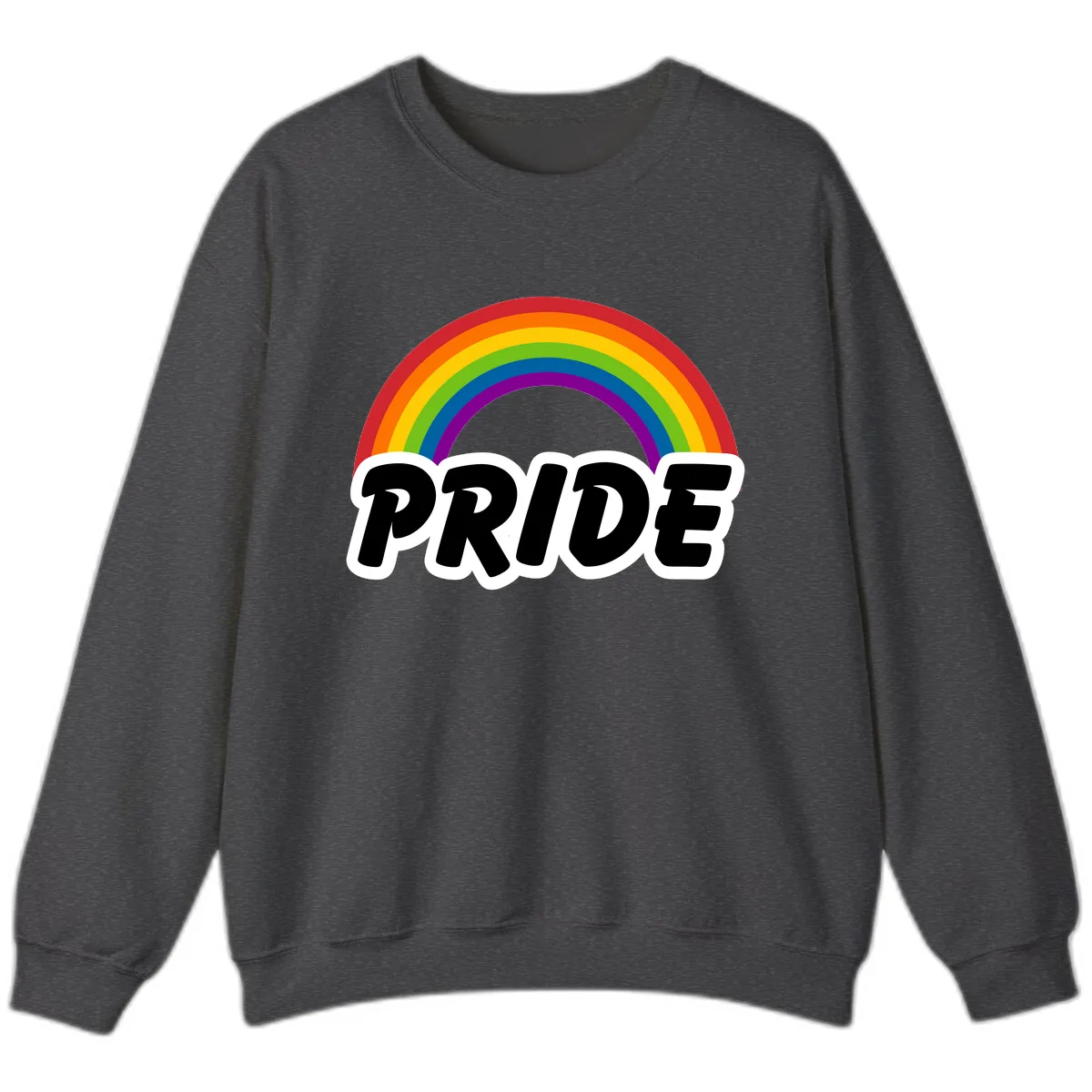 Pride Rainbow Bold Statement Sweatshirt in Dark Heather