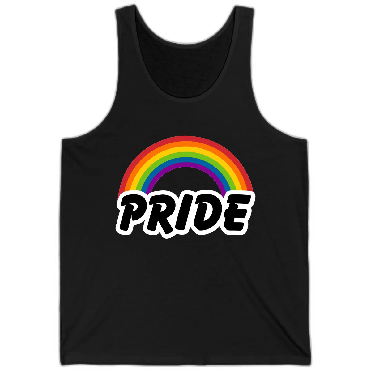 Pride Rainbow Bold Statement Tank in Black