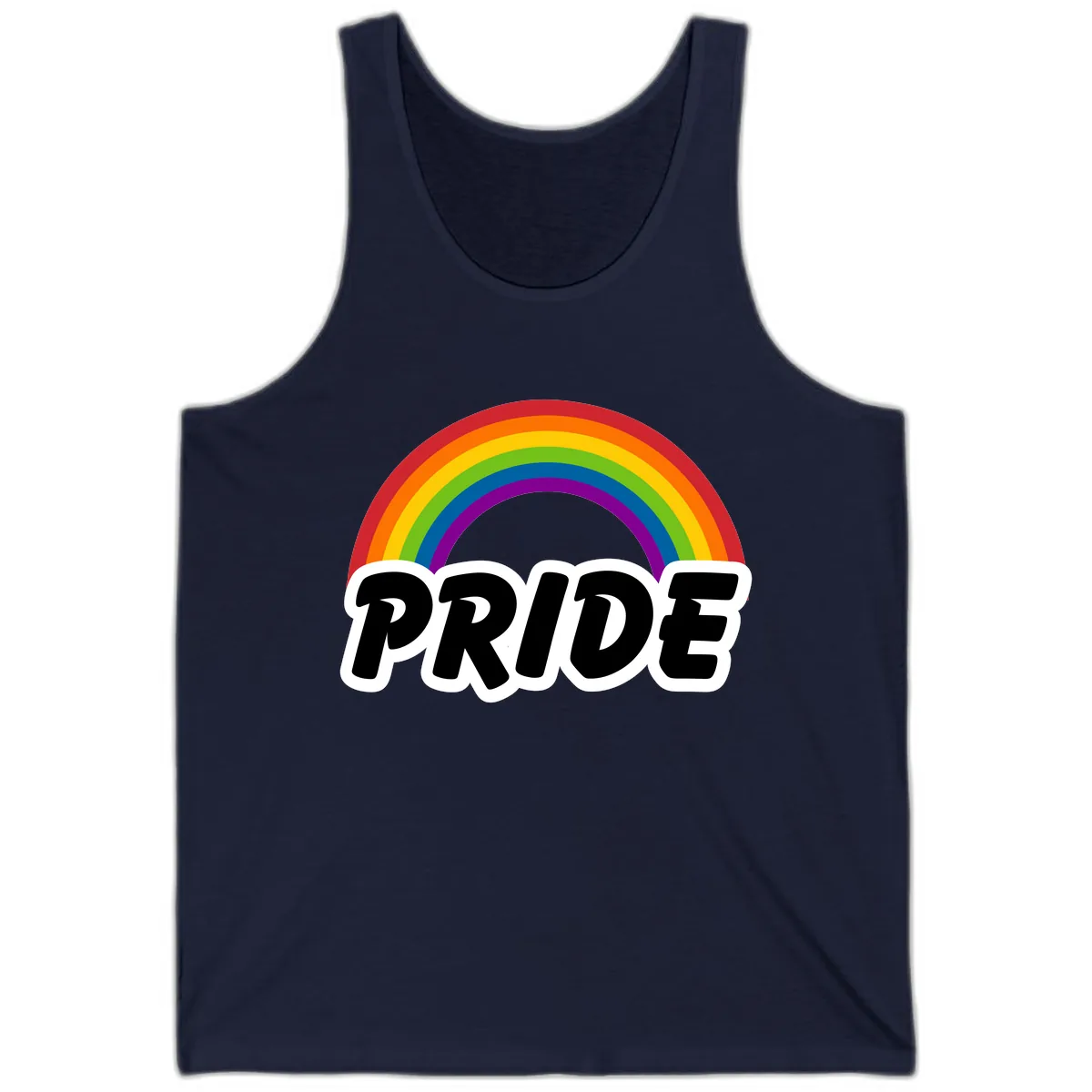 Pride Rainbow Bold Statement Tank in Navy