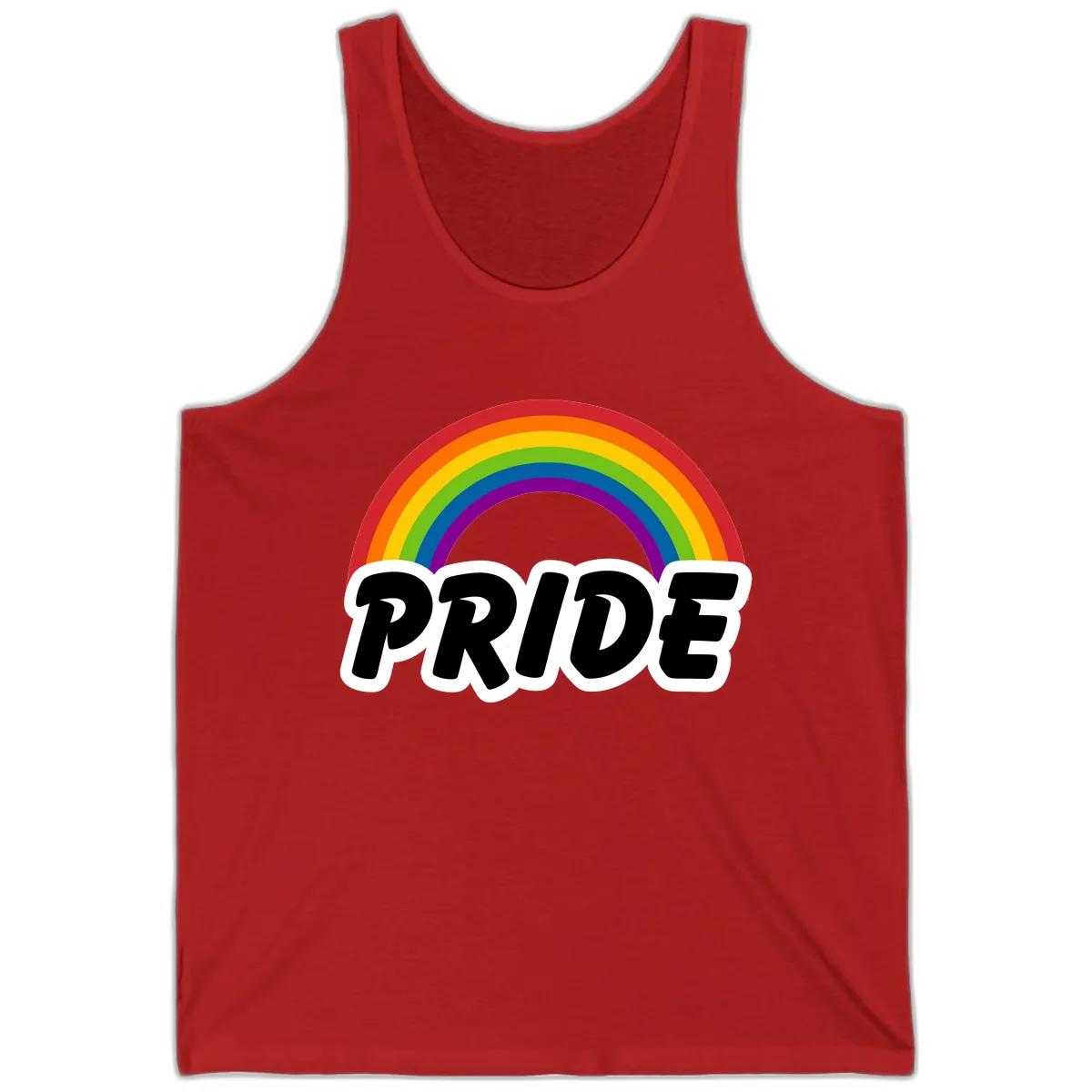 Pride Rainbow Bold Statement Tank in Red