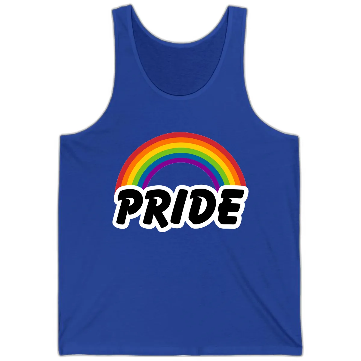 Pride Rainbow Bold Statement Tank in True Royal
