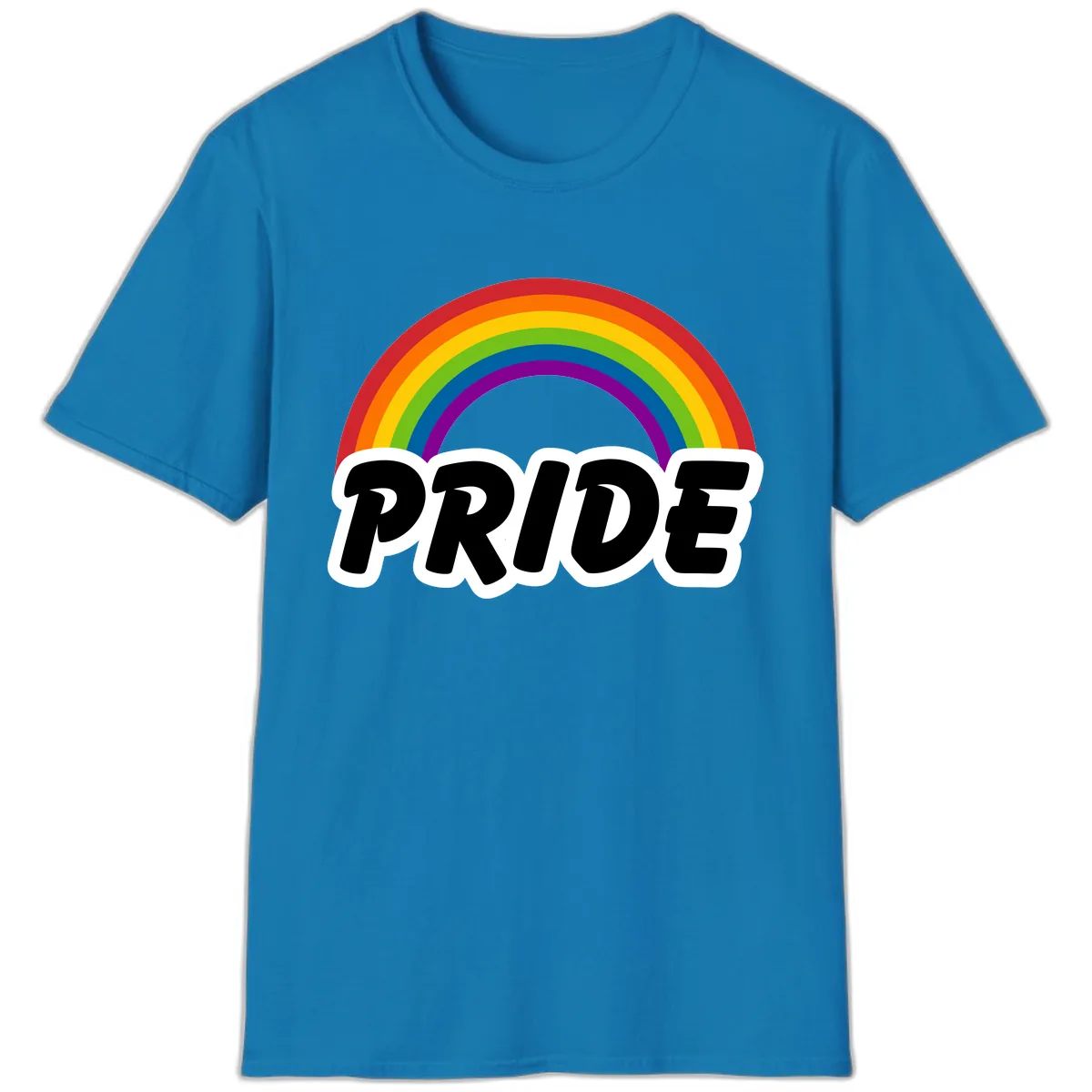Pride Rainbow Bold Statement T-Shirt in Sapphire