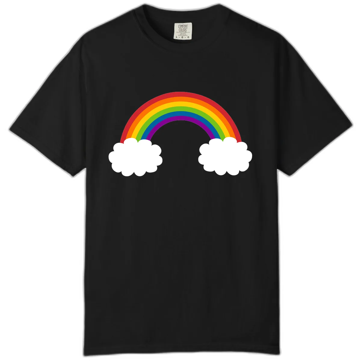 Rainbow Bridge Between Clouds Comfort Color in Black