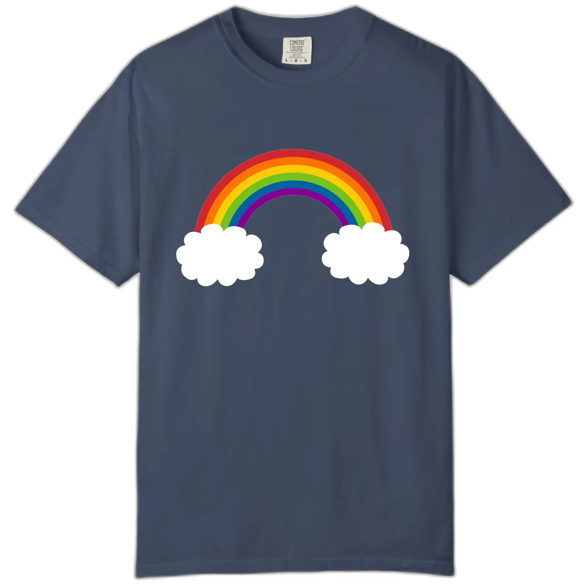 Rainbow Bridge Between Clouds Comfort Color in Midnight