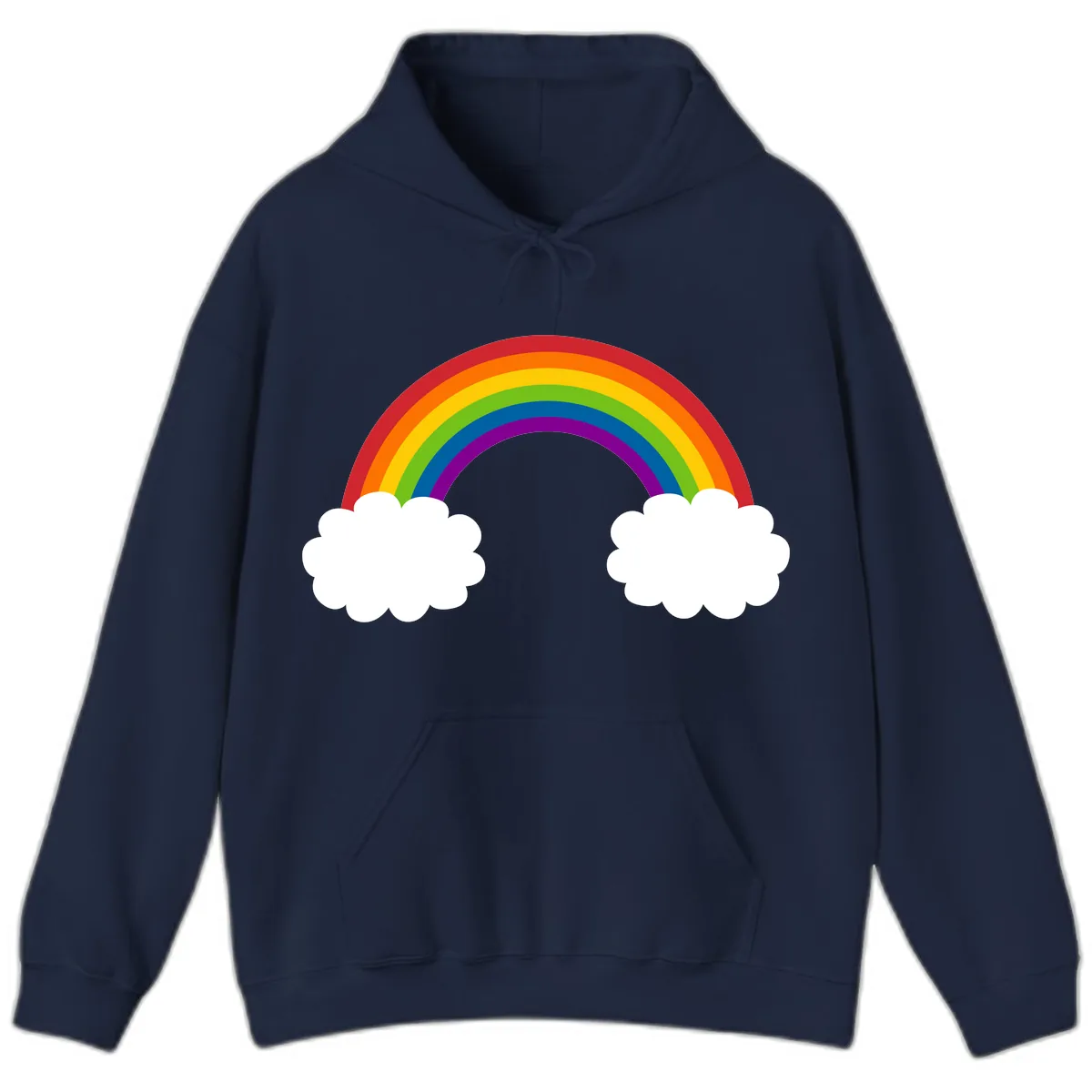 Rainbow Bridge Between Clouds Hoodie in Navy