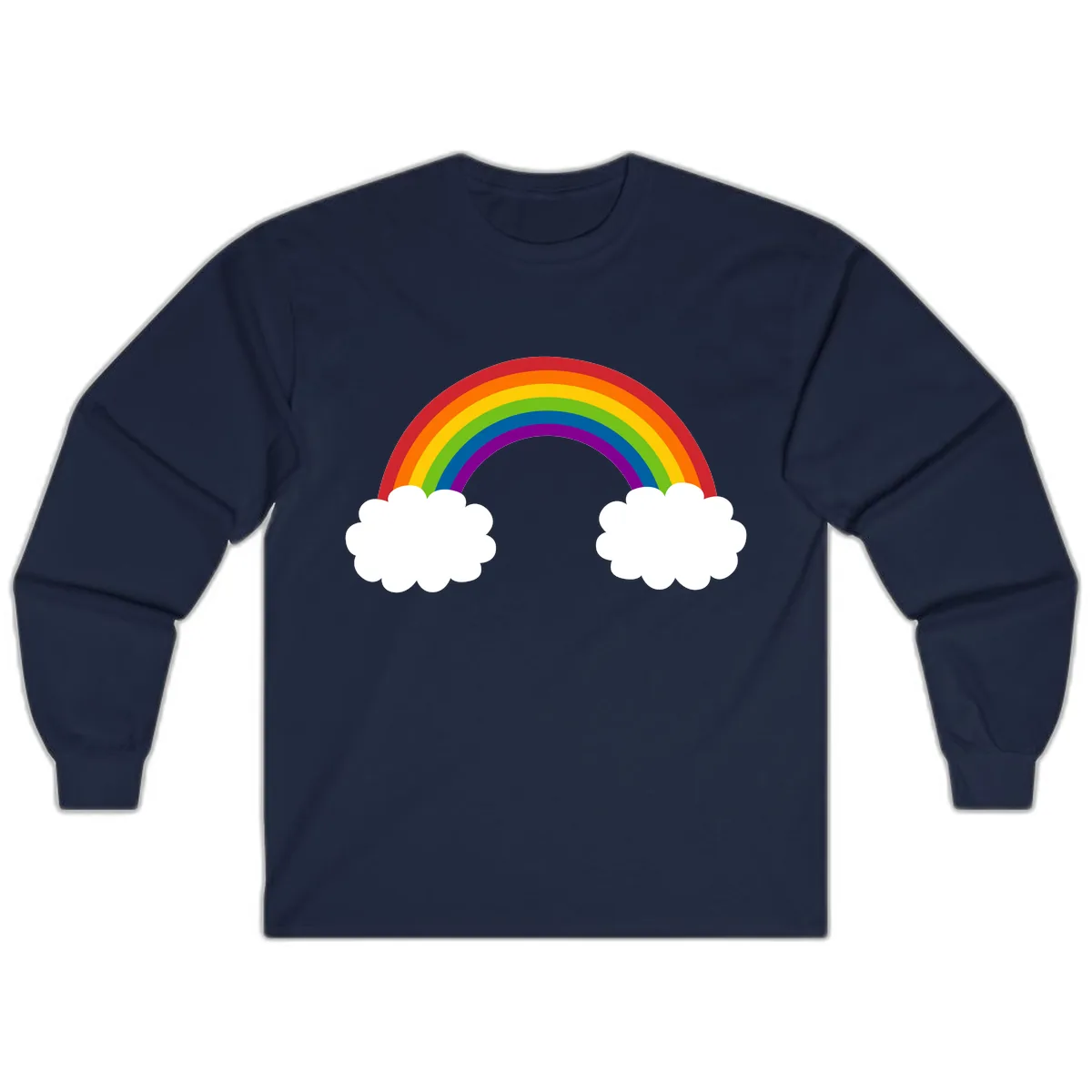 Rainbow Bridge Between Clouds Long Sleeve in Navy
