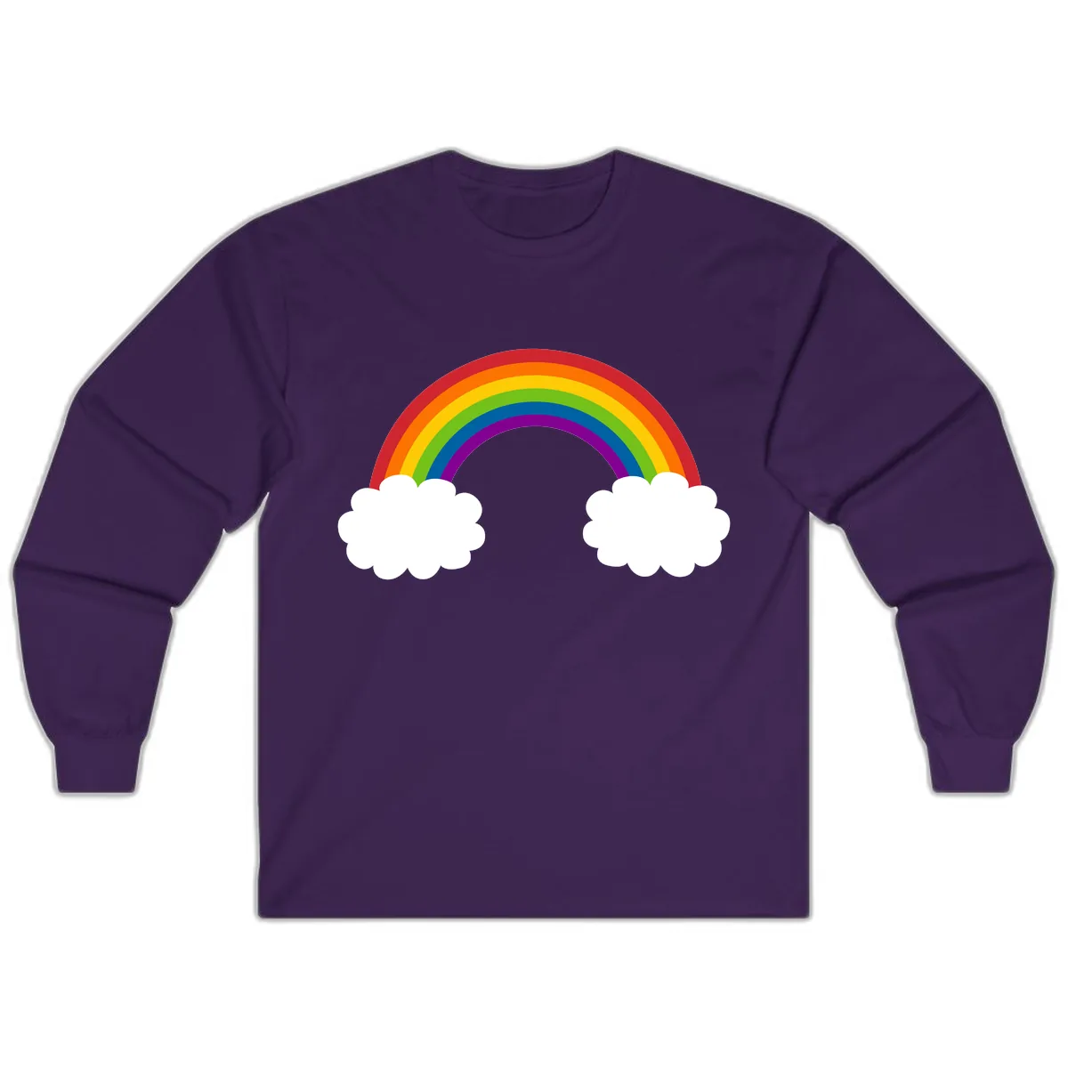 Rainbow Bridge Between Clouds Long Sleeve in Purple