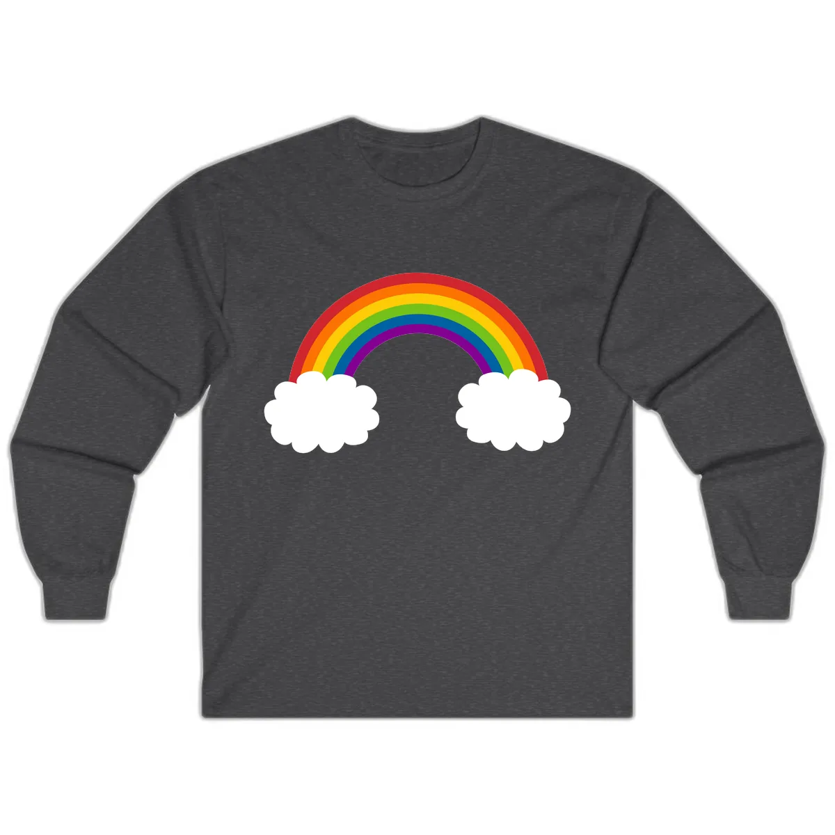 Rainbow Bridge Between Clouds Long Sleeve in Dark Heather