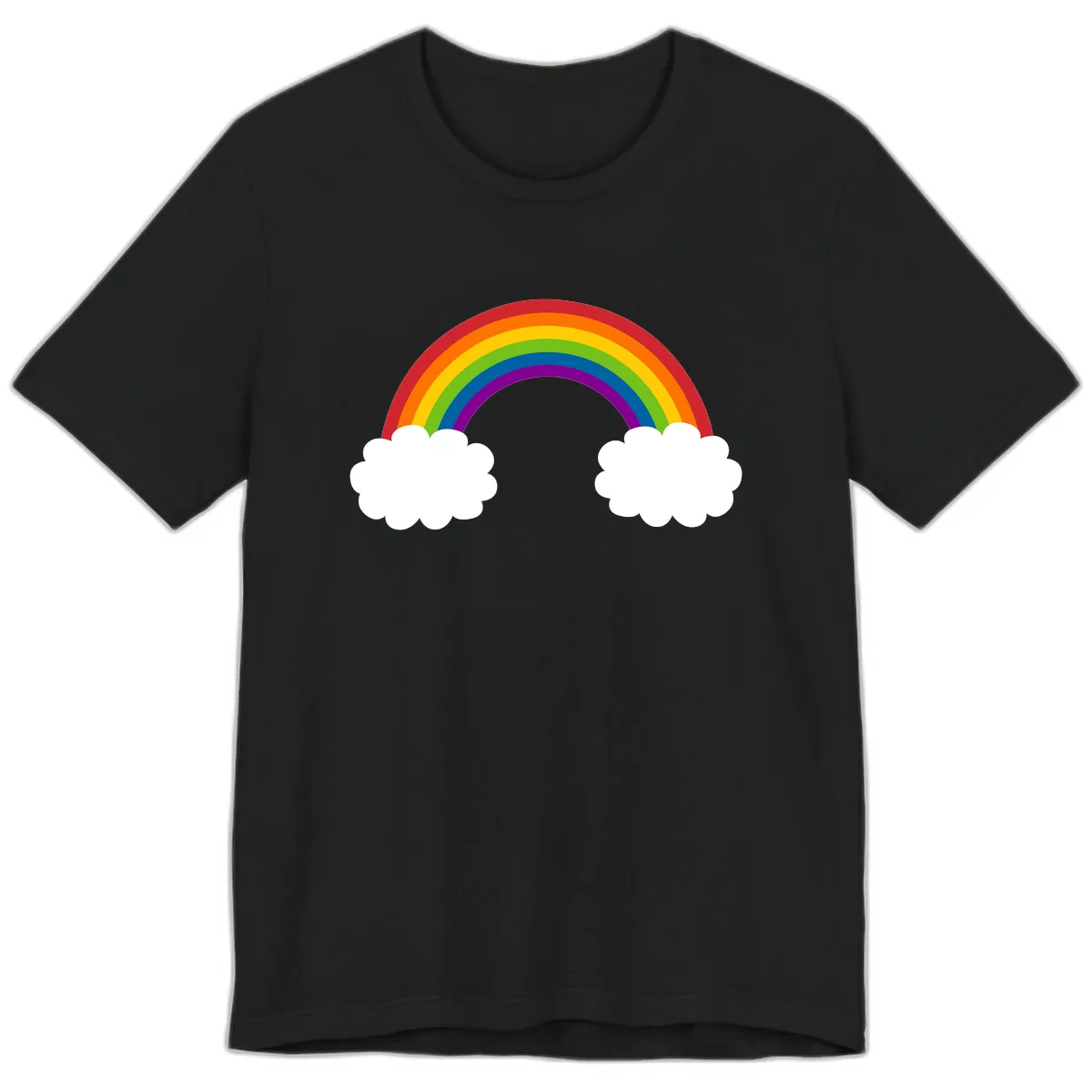 Rainbow Bridge Between Clouds Premium T-Shirt in Black