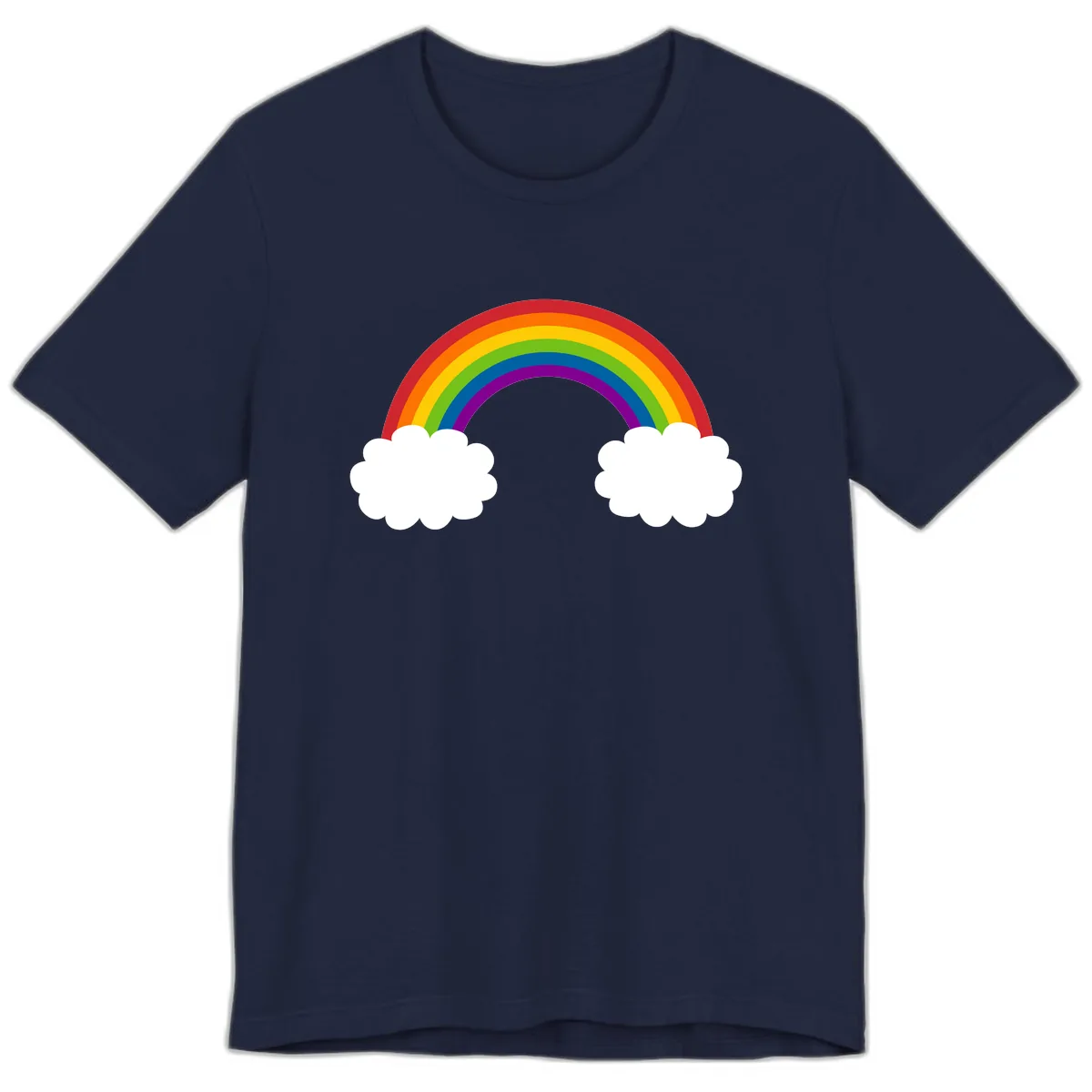 Rainbow Bridge Between Clouds Premium T-Shirt in Navy