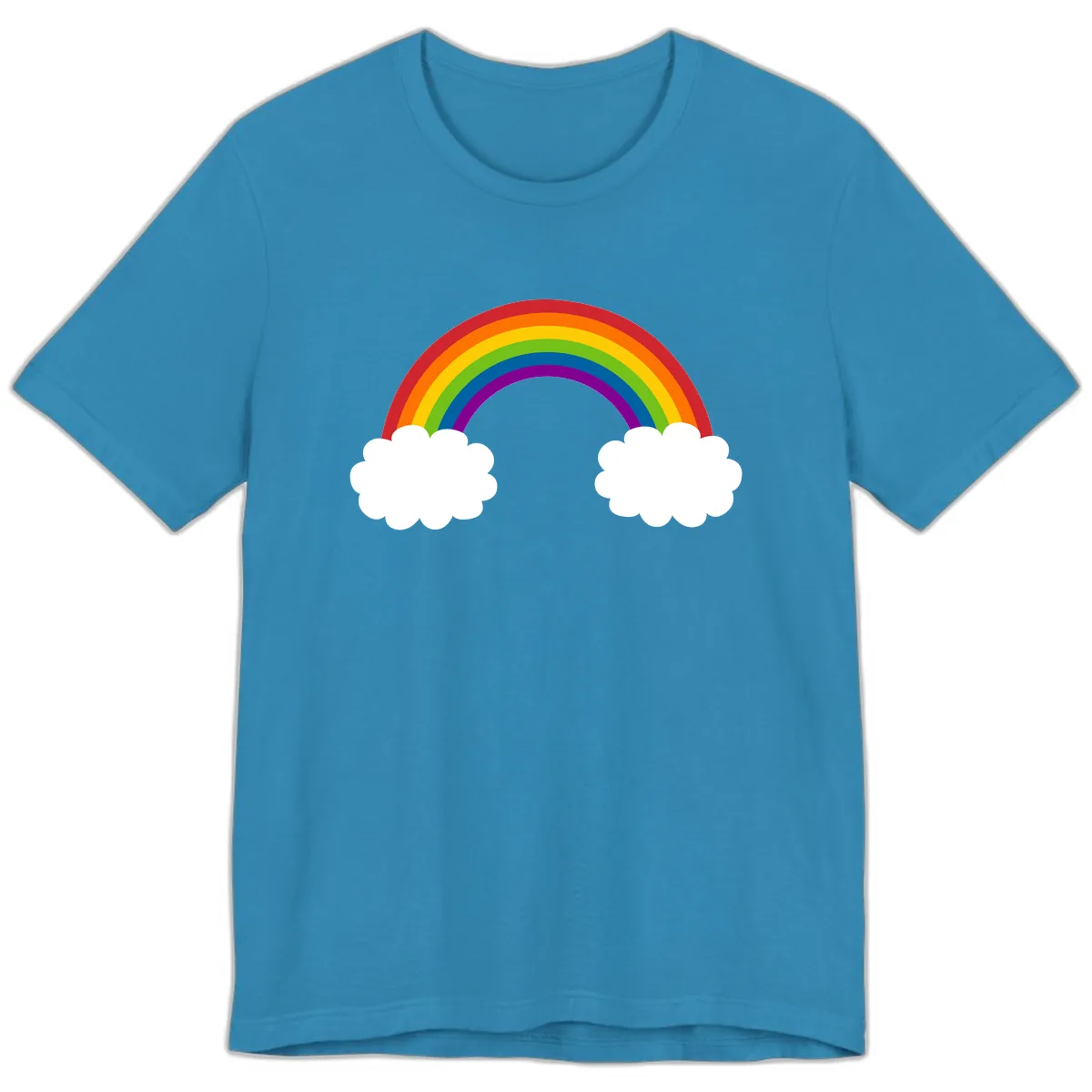 Rainbow Bridge Between Clouds Premium T-Shirt in Aqua