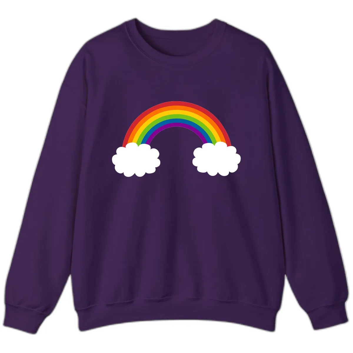 Rainbow Bridge Between Clouds Sweatshirt in Purple