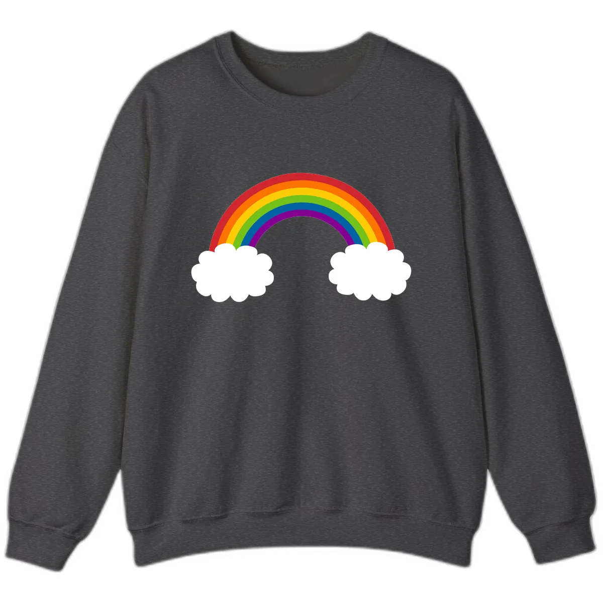 Rainbow Bridge Between Clouds Sweatshirt in Dark Heather
