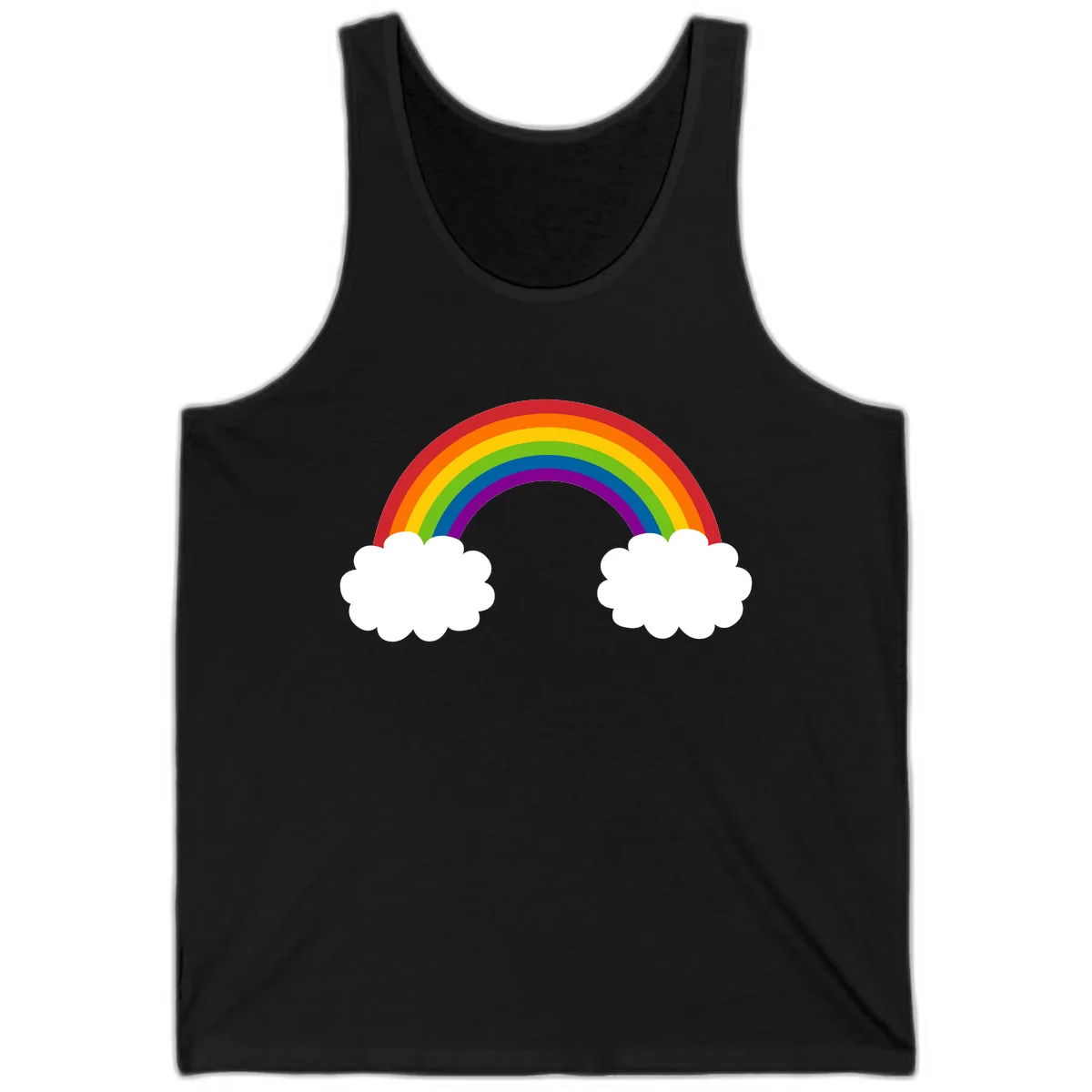 Rainbow Bridge Between Clouds Tank in Black