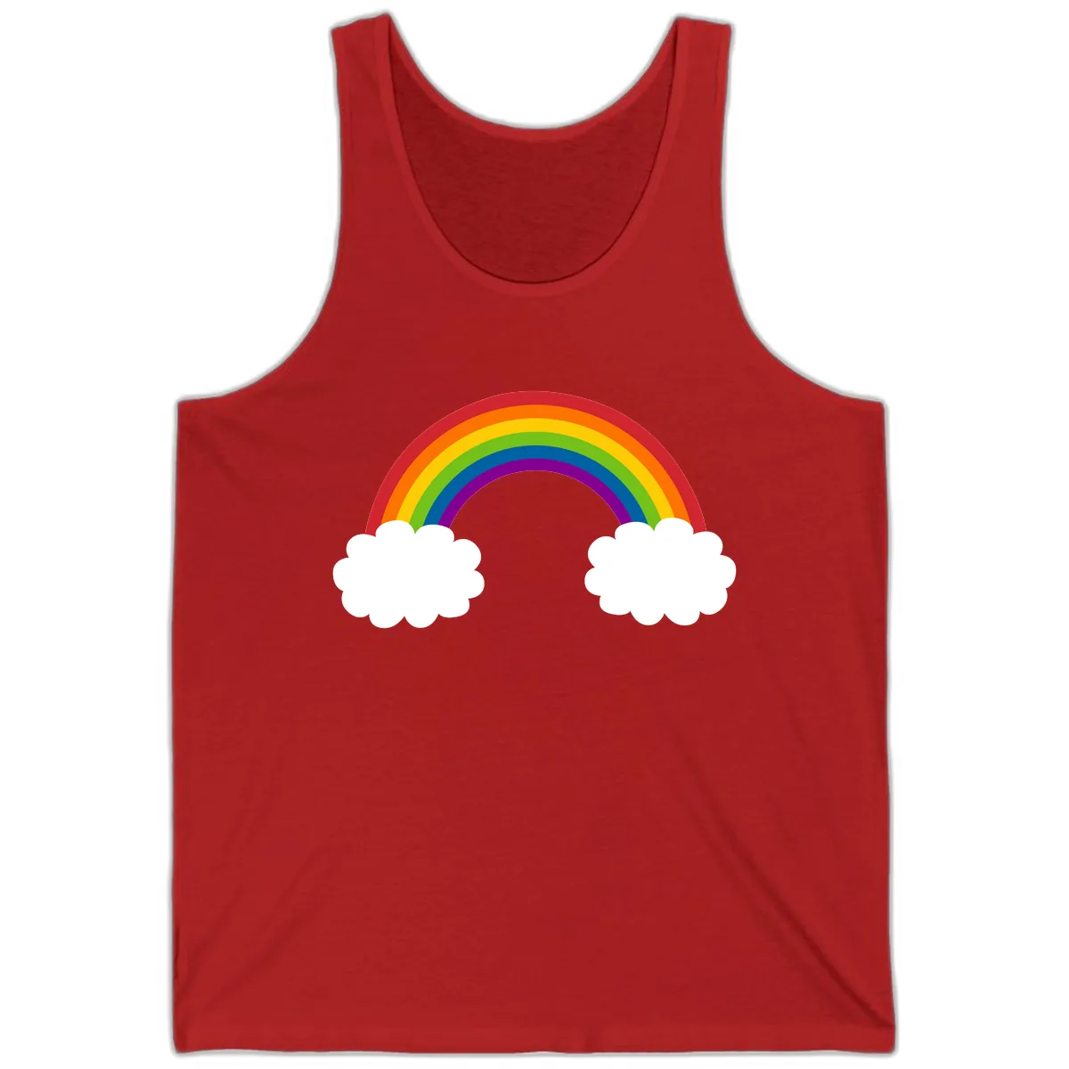 Rainbow Bridge Between Clouds Tank in Red