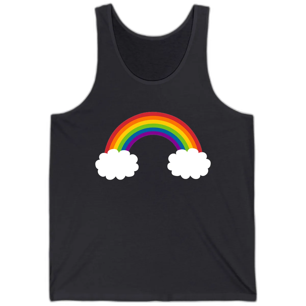 Rainbow Bridge Between Clouds Tank in Dark Grey