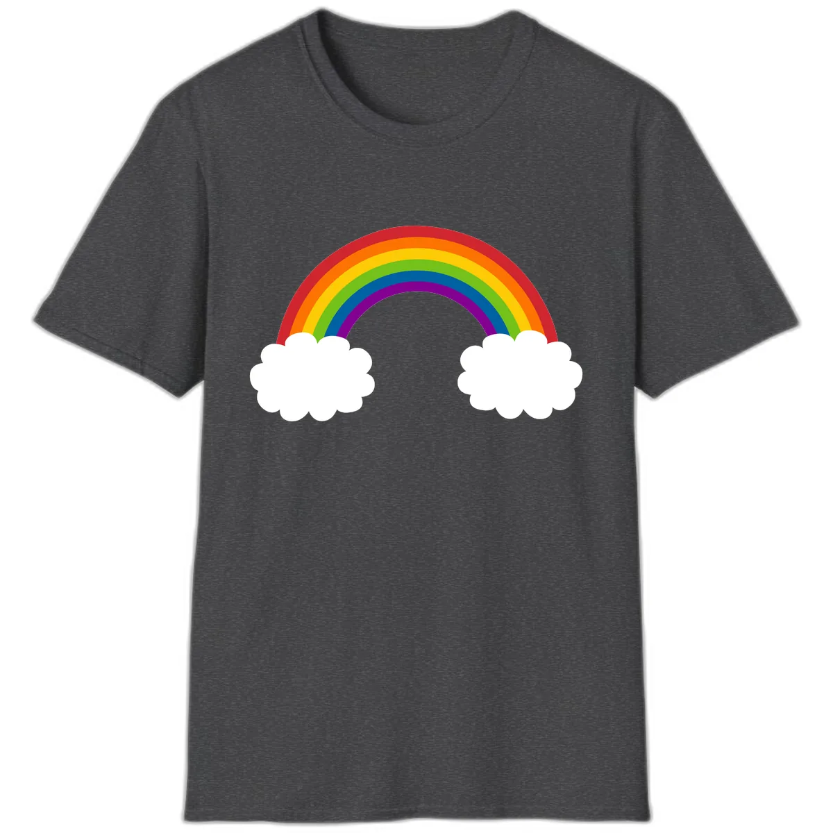 Rainbow Bridge Between Clouds T-Shirt in Dark Heather
