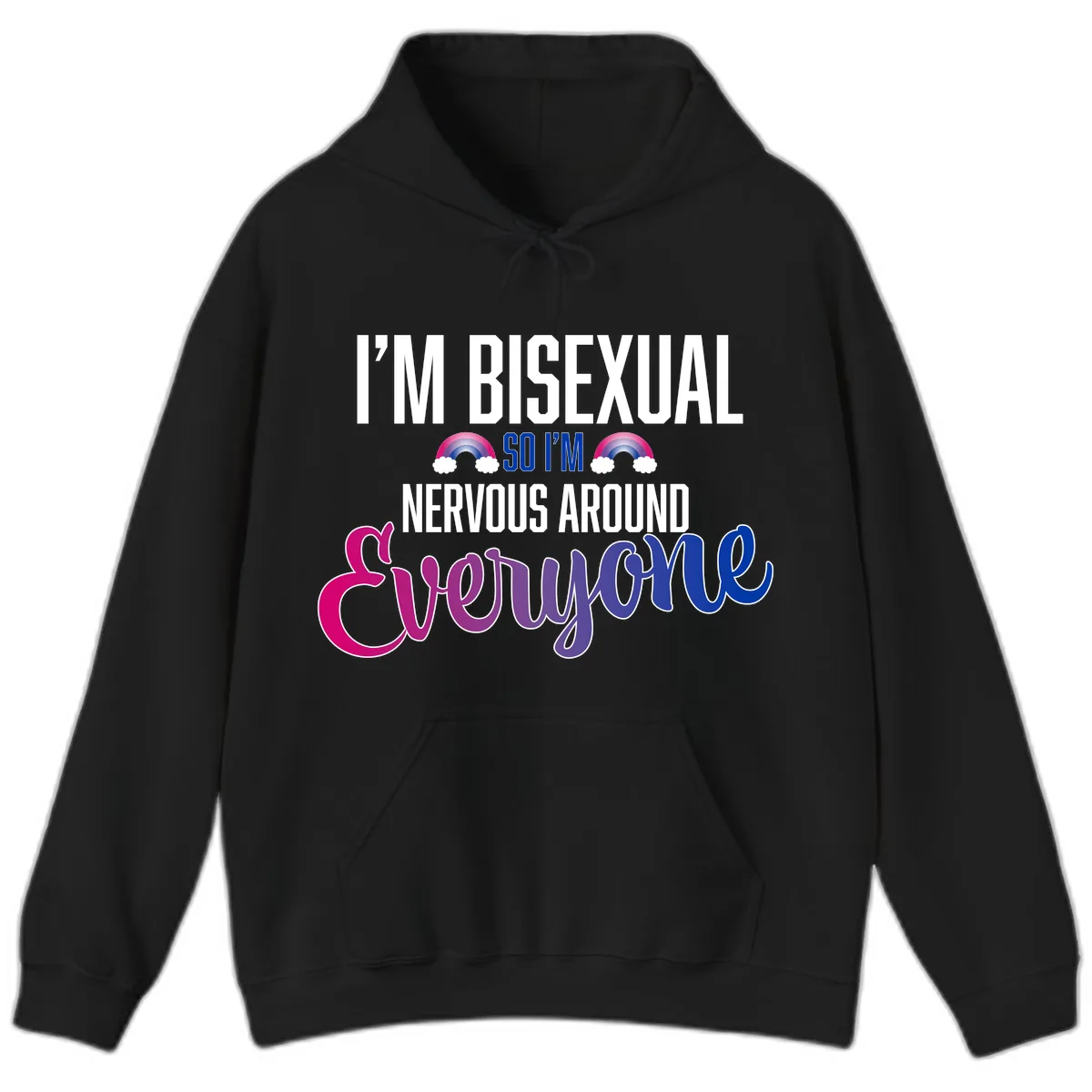Bisexual Nervous Energy Pride Hoodie in Black