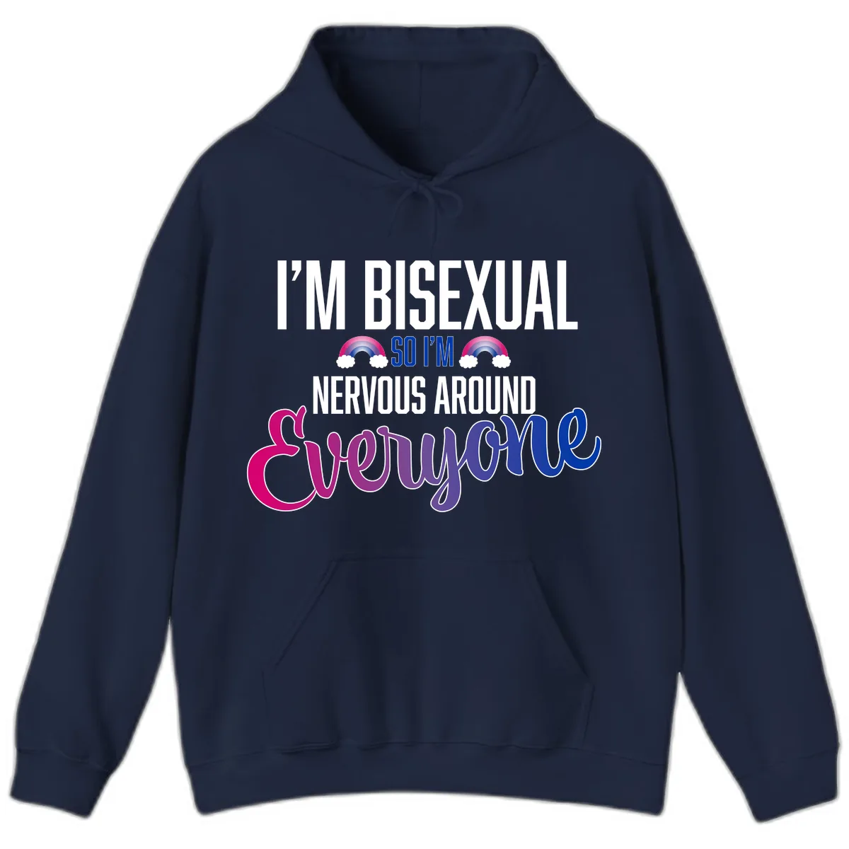 Bisexual Nervous Energy Pride Hoodie in Navy