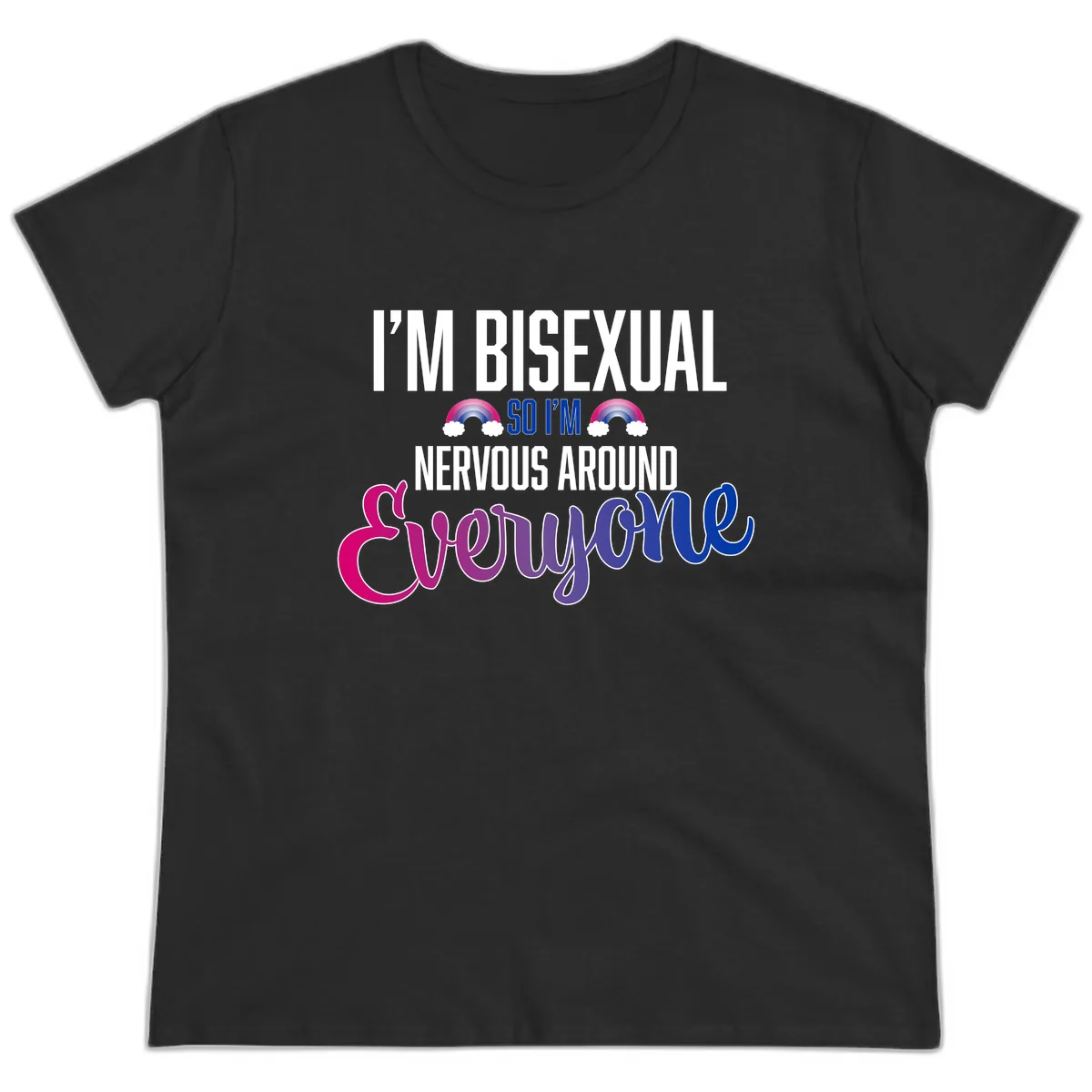 Bisexual Nervous Energy Pride Ladies Tee in Black