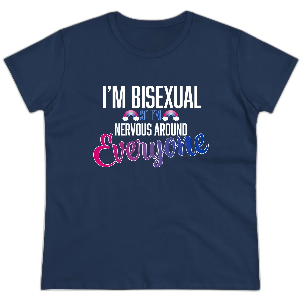 Bisexual Nervous Energy Pride Ladies Tee in Navy