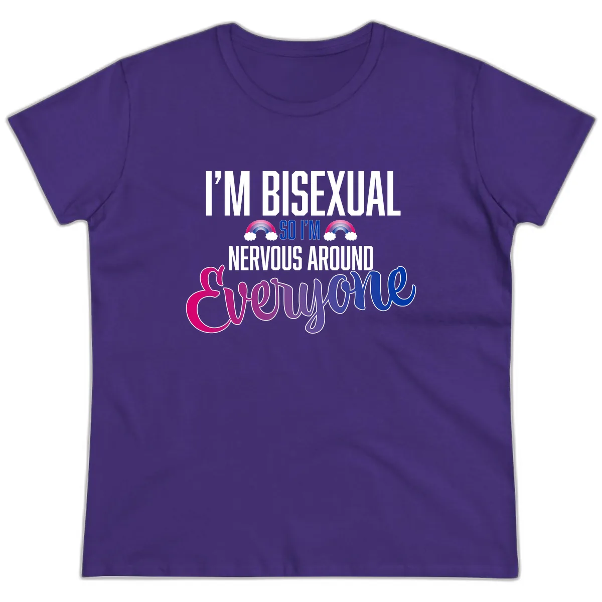 Bisexual Nervous Energy Pride Ladies Tee in Purple