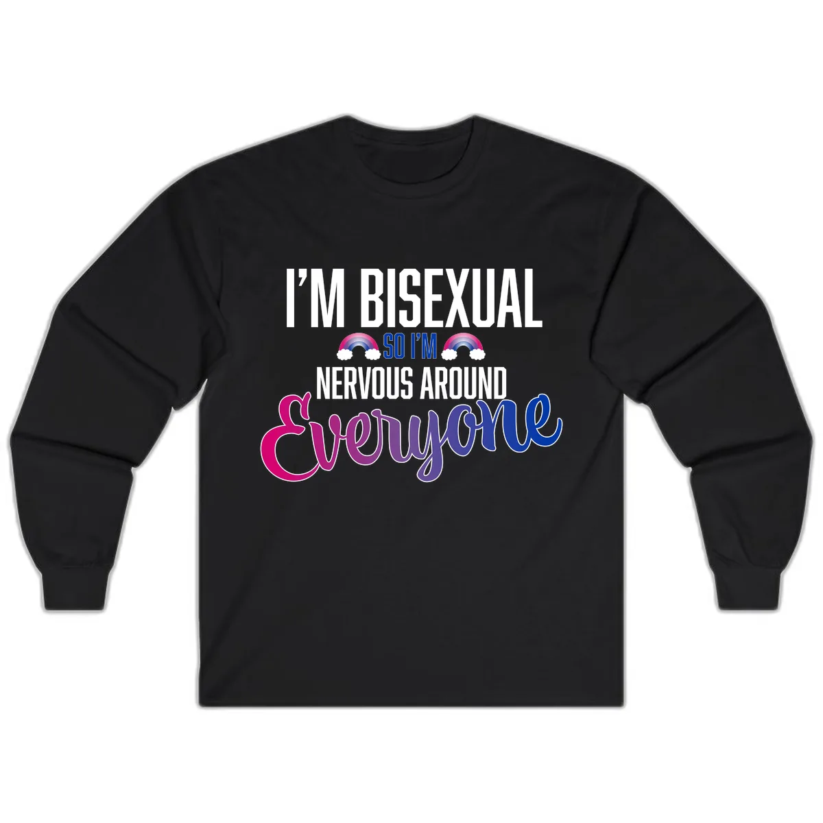 Bisexual Nervous Energy Pride Long Sleeve in Black