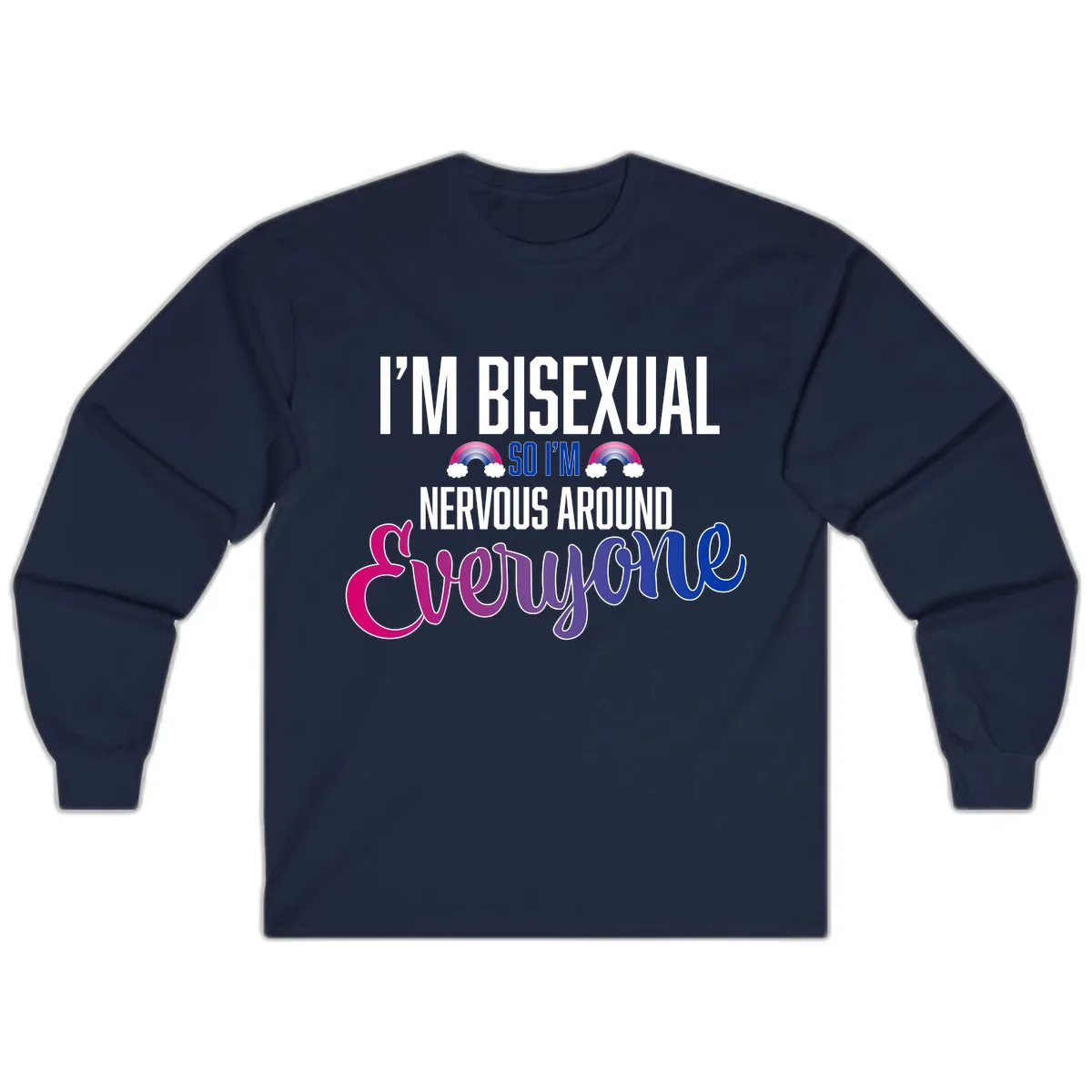 Bisexual Nervous Energy Pride Long Sleeve in Navy