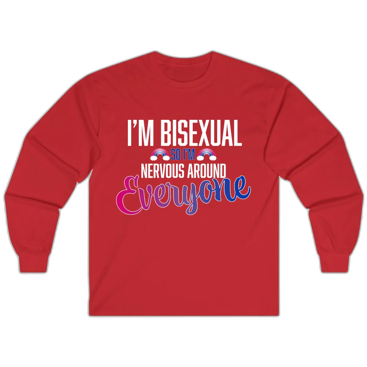 Bisexual Nervous Energy Pride Long Sleeve in Red