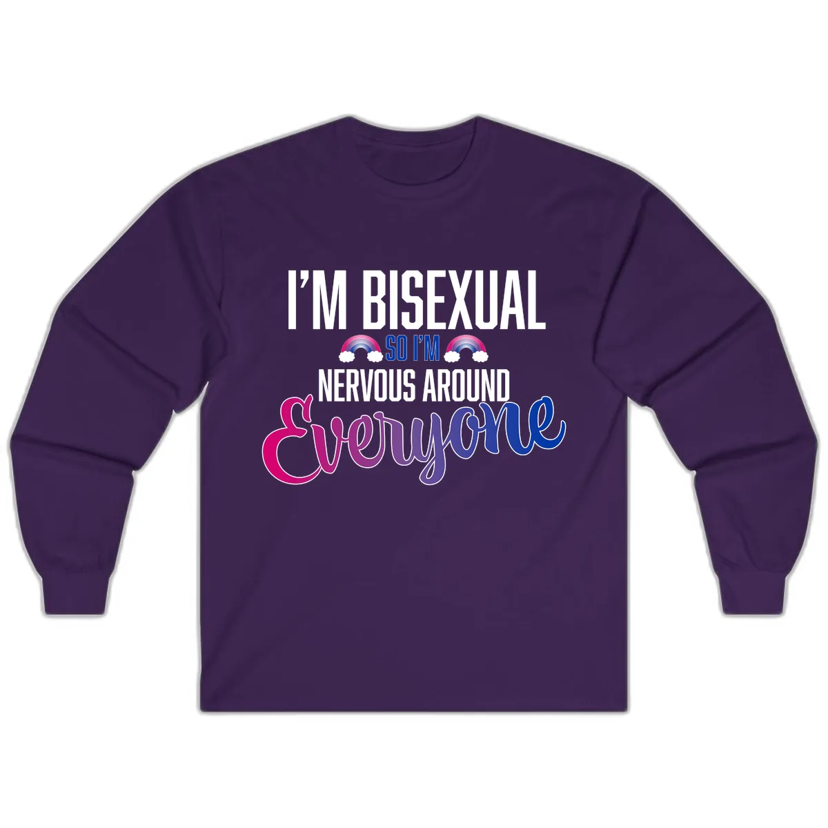 Bisexual Nervous Energy Pride Long Sleeve in Purple