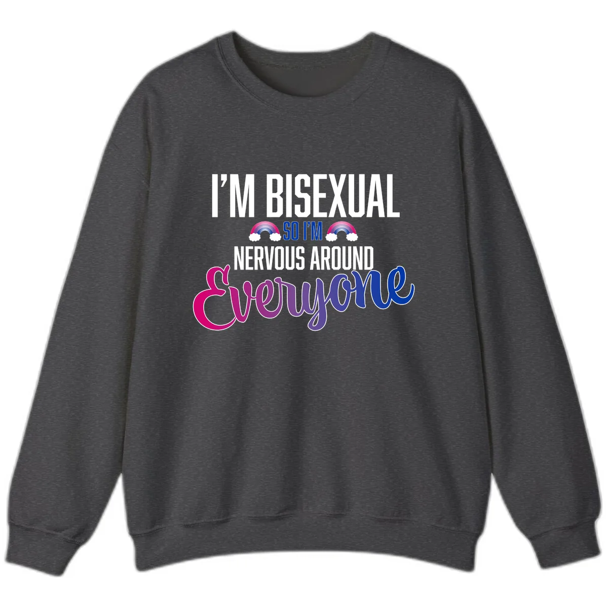 Bisexual Nervous Energy Pride Sweatshirt in Dark Heather