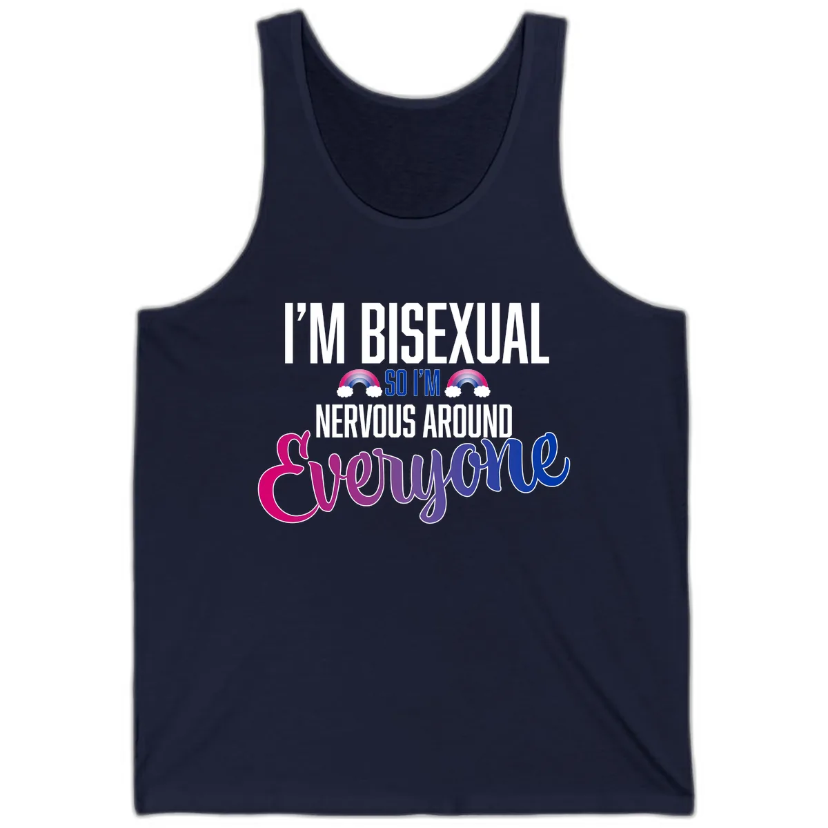 Bisexual Nervous Energy Pride Tank in Navy