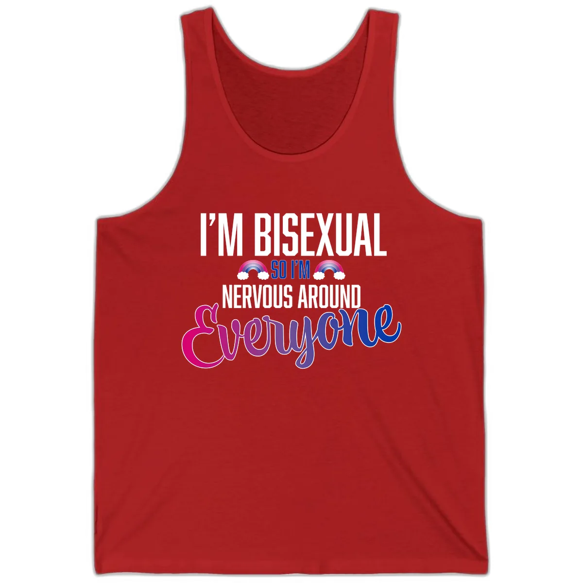 Bisexual Nervous Energy Pride Tank in Red
