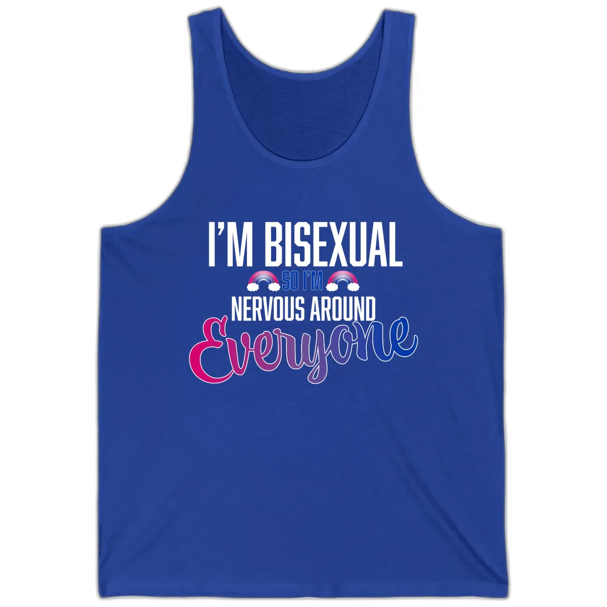 Bisexual Nervous Energy Pride Tank in True Royal