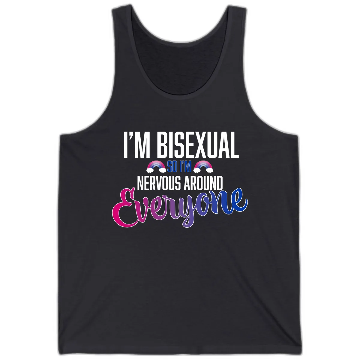 Bisexual Nervous Energy Pride Tank in Dark Grey