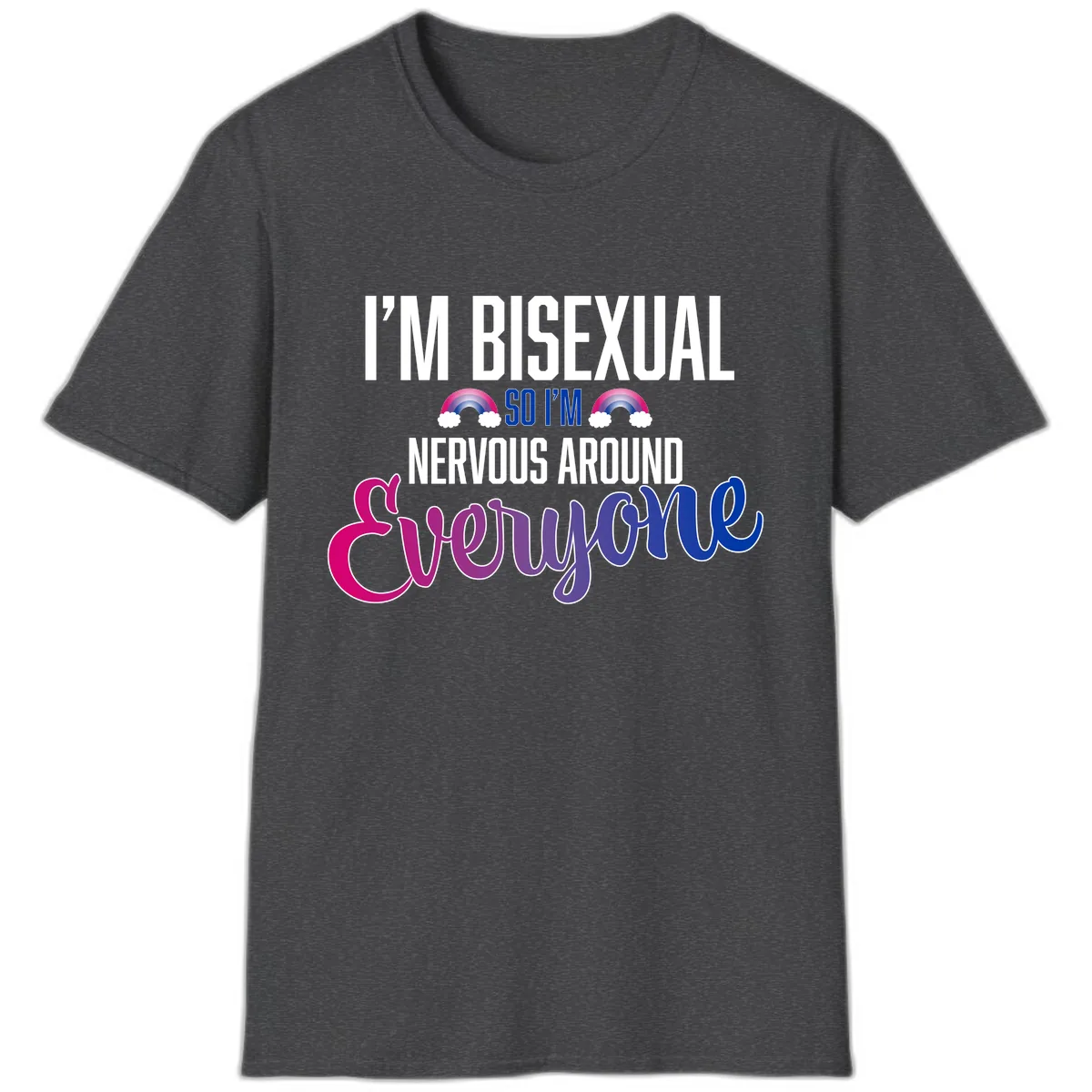 Bisexual Nervous Energy Pride T-Shirt in Dark Heather