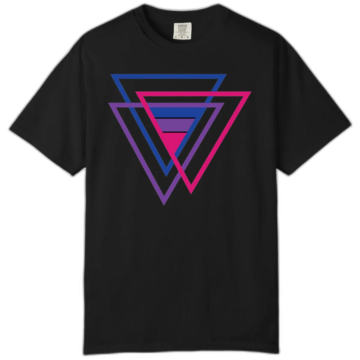 Nested Triangles Pride Comfort Color in Black