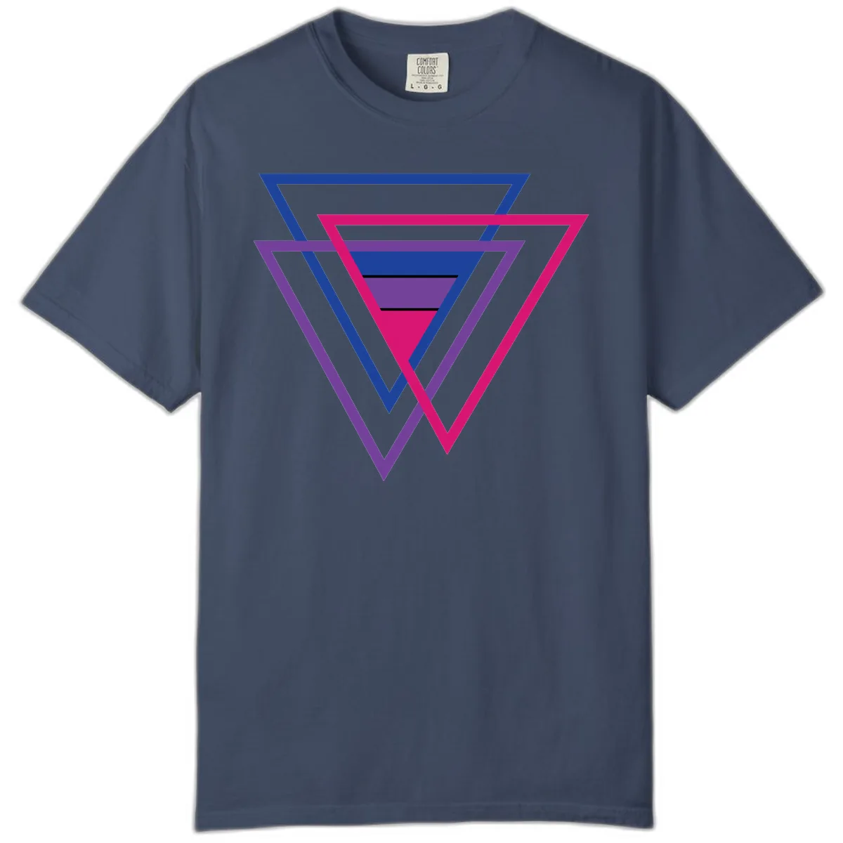 Nested Triangles Pride Comfort Color in Midnight