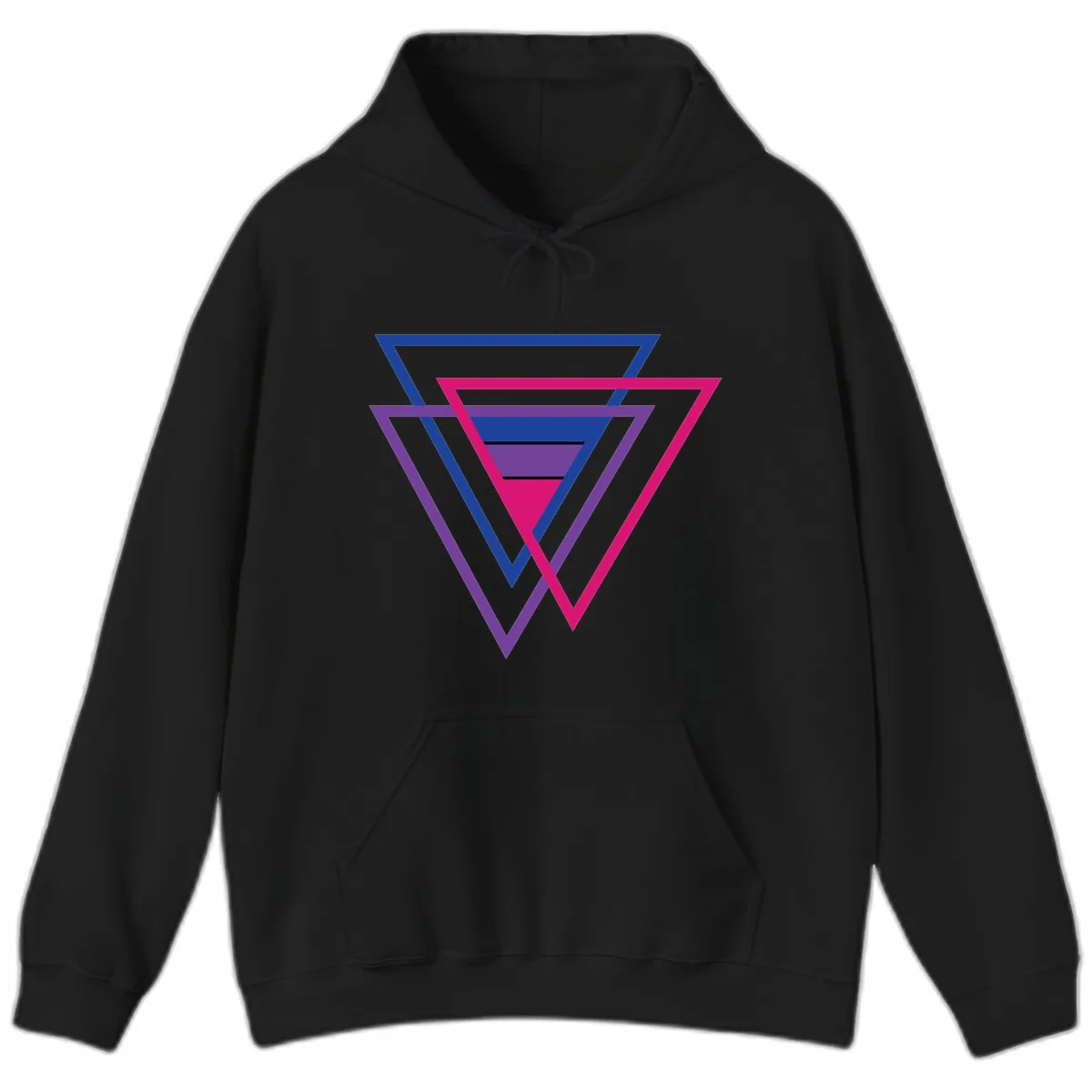 Nested Triangles Pride Hoodie in Black