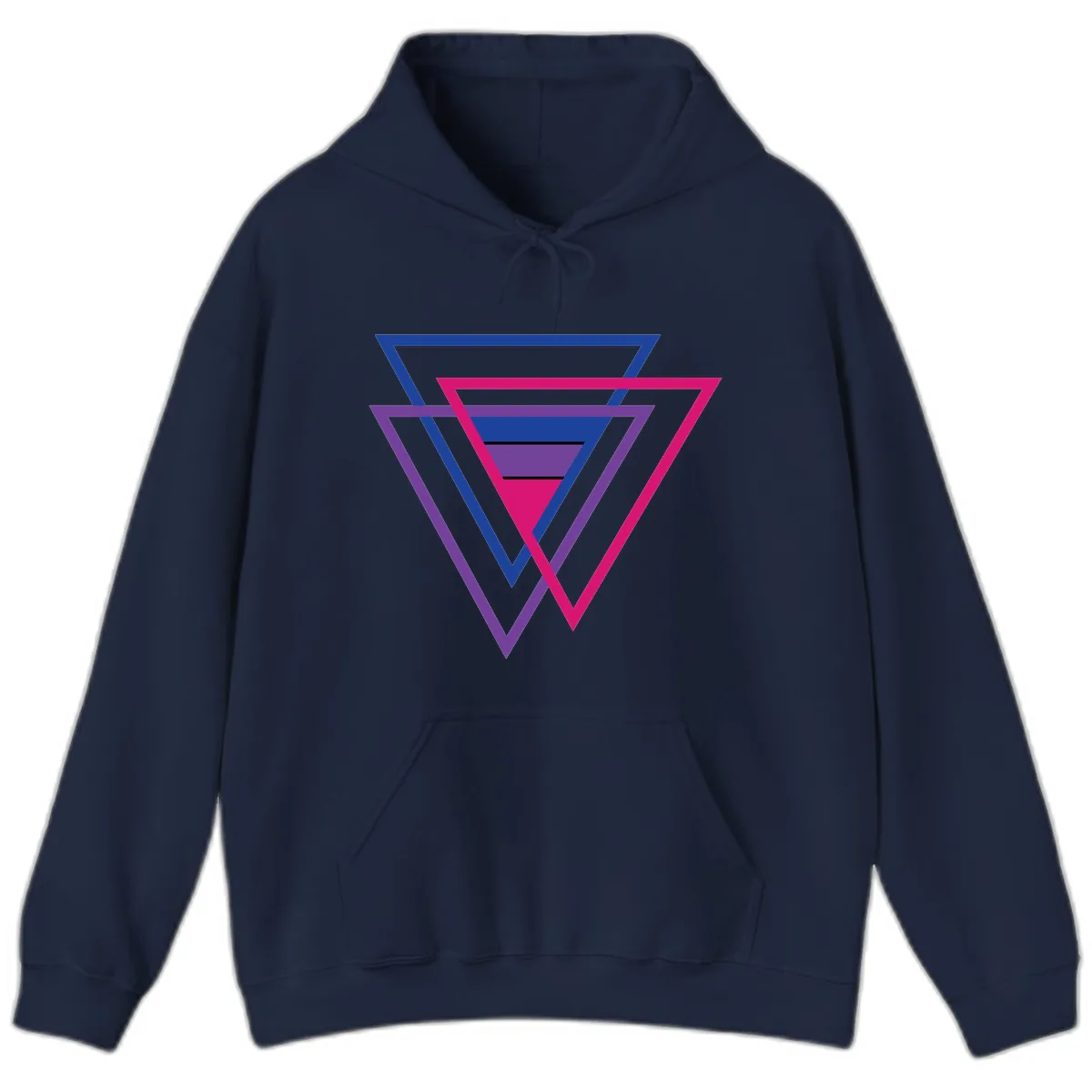 Nested Triangles Pride Hoodie in Navy