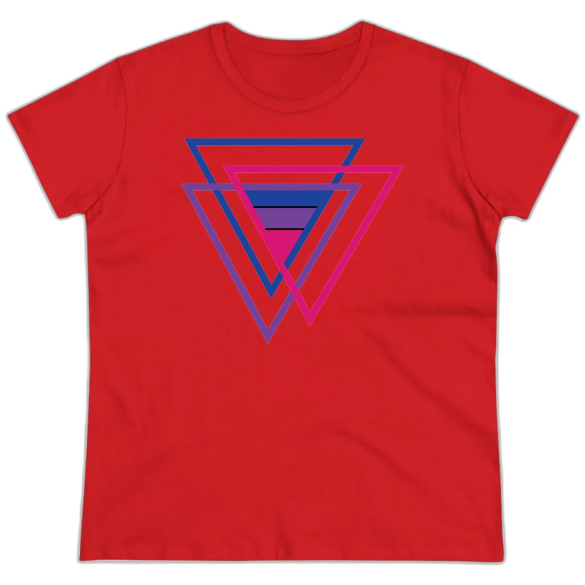Nested Triangles Pride Ladies Tee in Red