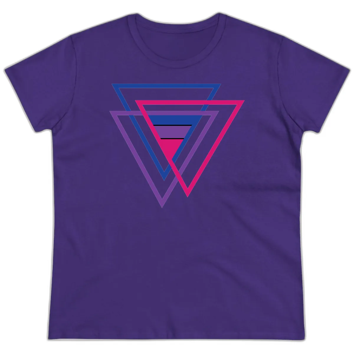 Nested Triangles Pride Ladies Tee in Purple