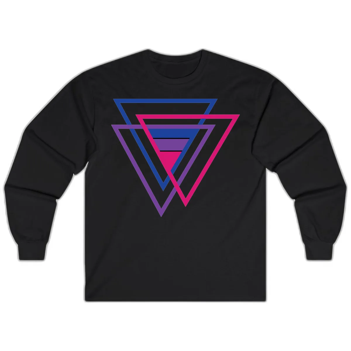 Nested Triangles Pride Long Sleeve in Black