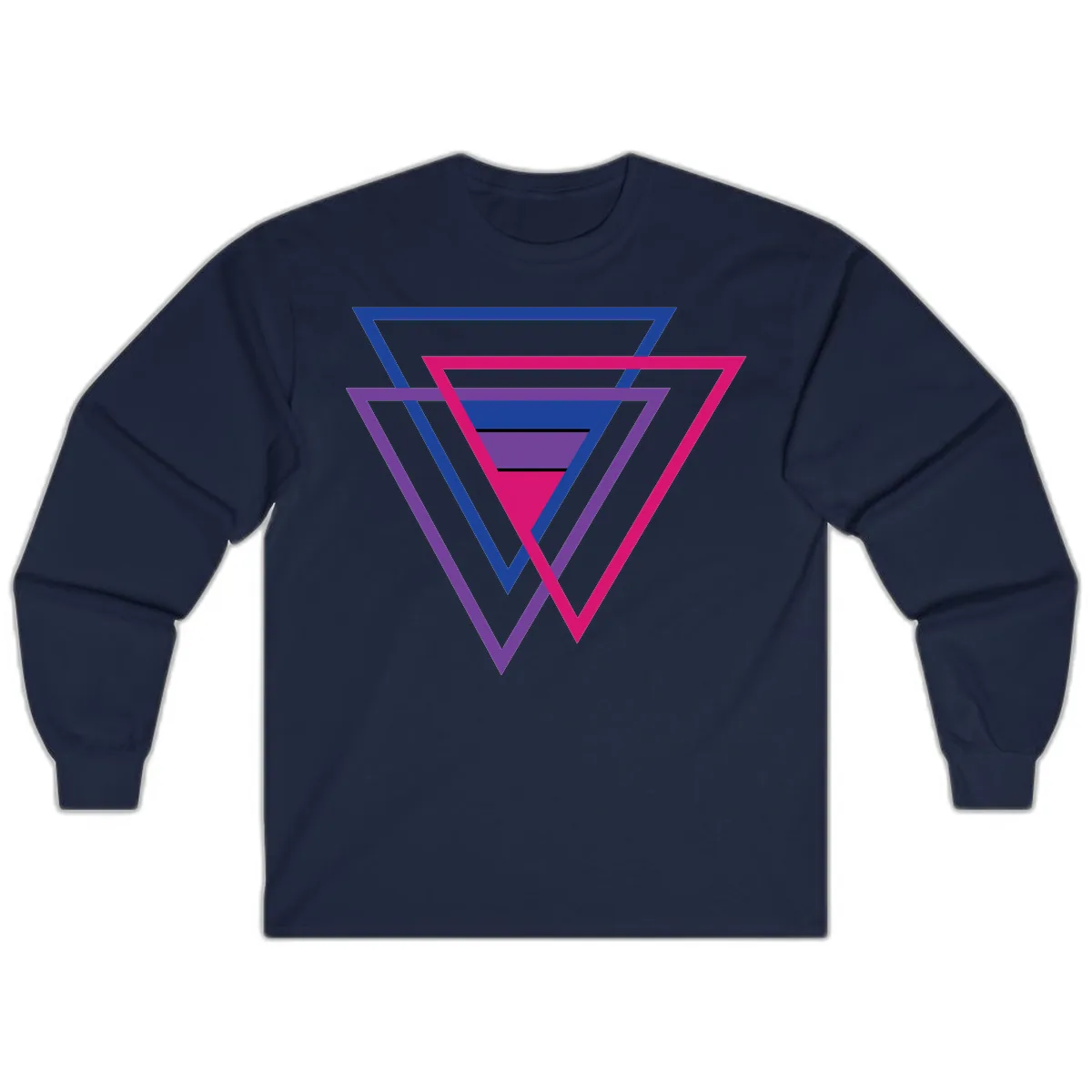 Nested Triangles Pride Long Sleeve in Navy