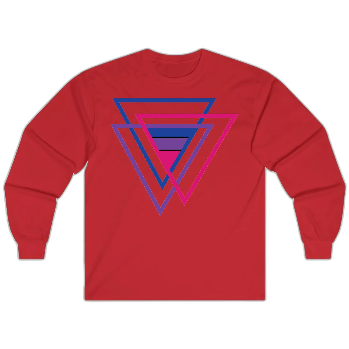 Nested Triangles Pride Long Sleeve in Red
