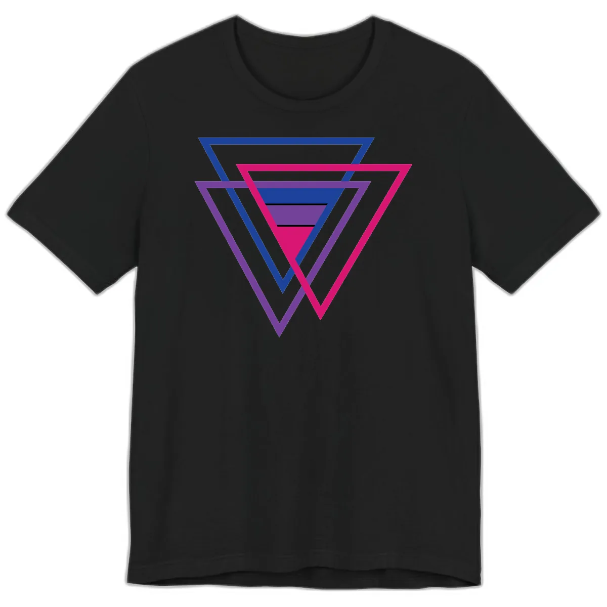 Nested Triangles Pride Premium T-Shirt in Black