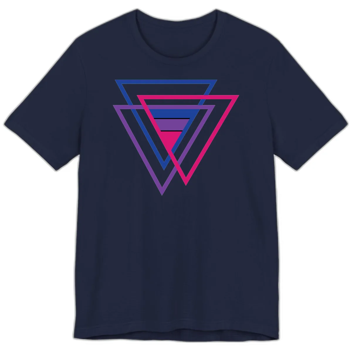 Nested Triangles Pride Premium T-Shirt in Navy