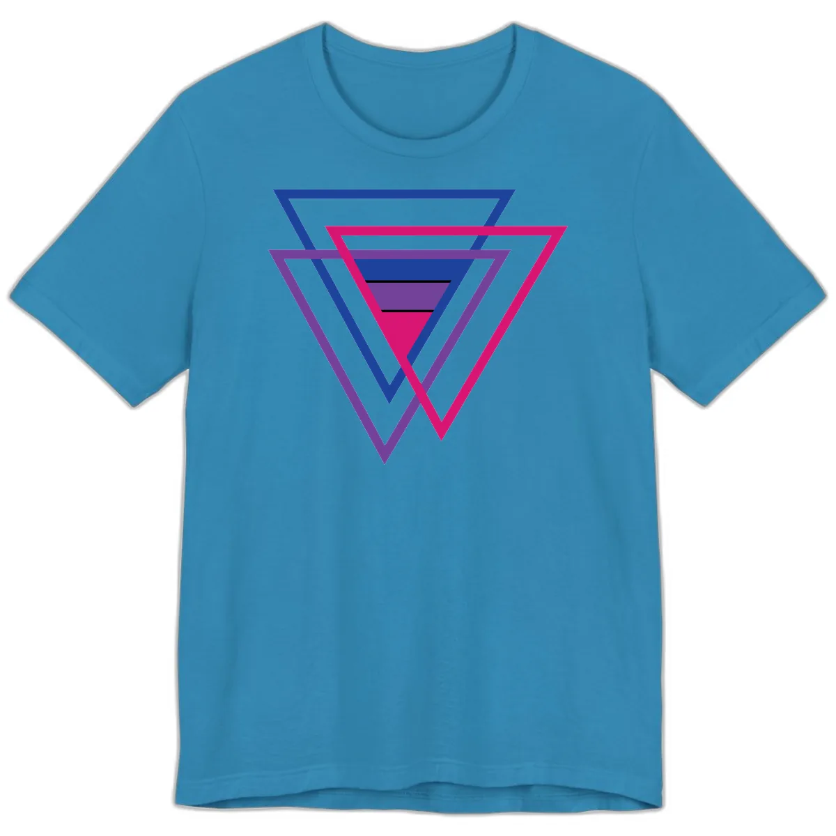 Nested Triangles Pride Premium T-Shirt in Aqua