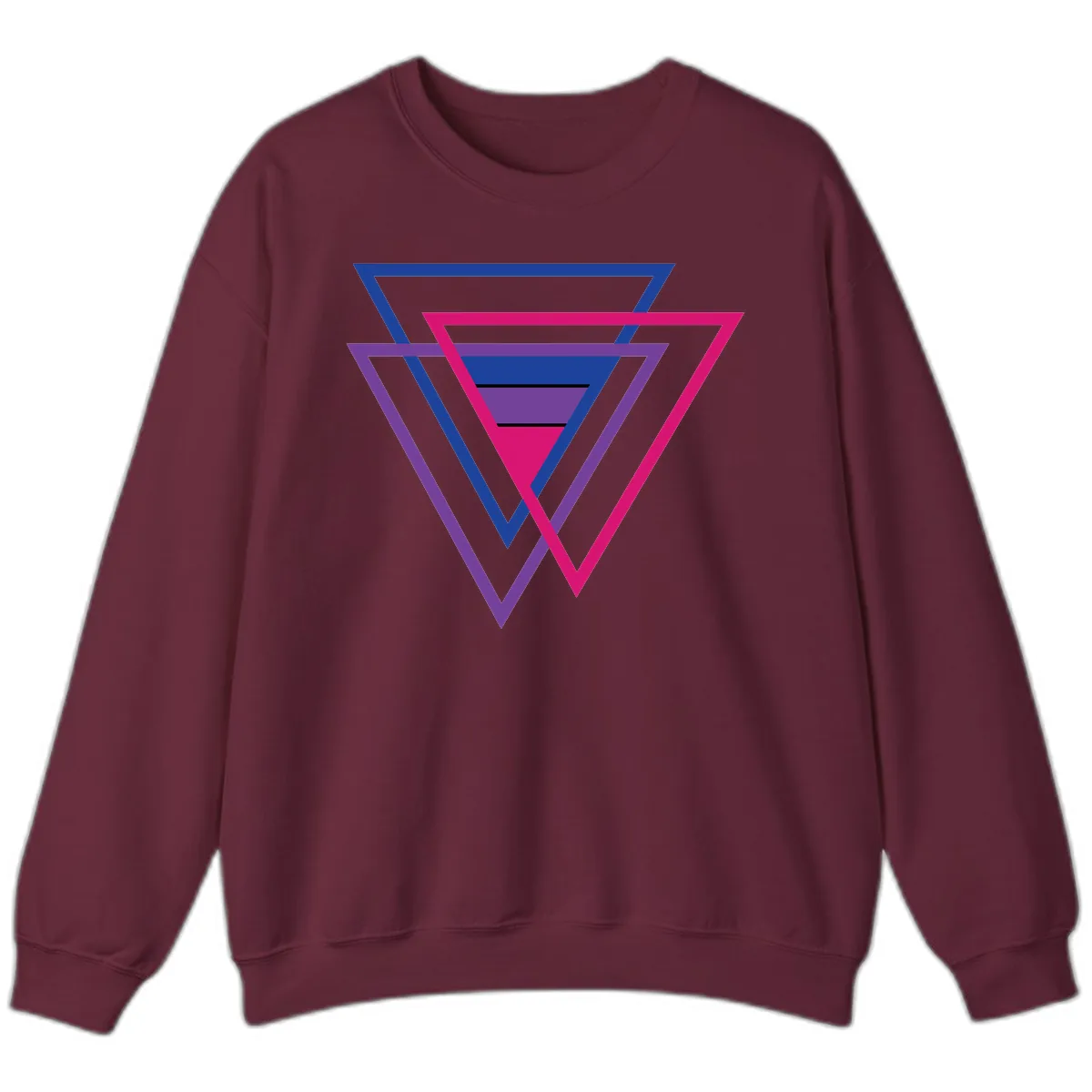 Nested Triangles Pride Sweatshirt in Maroon