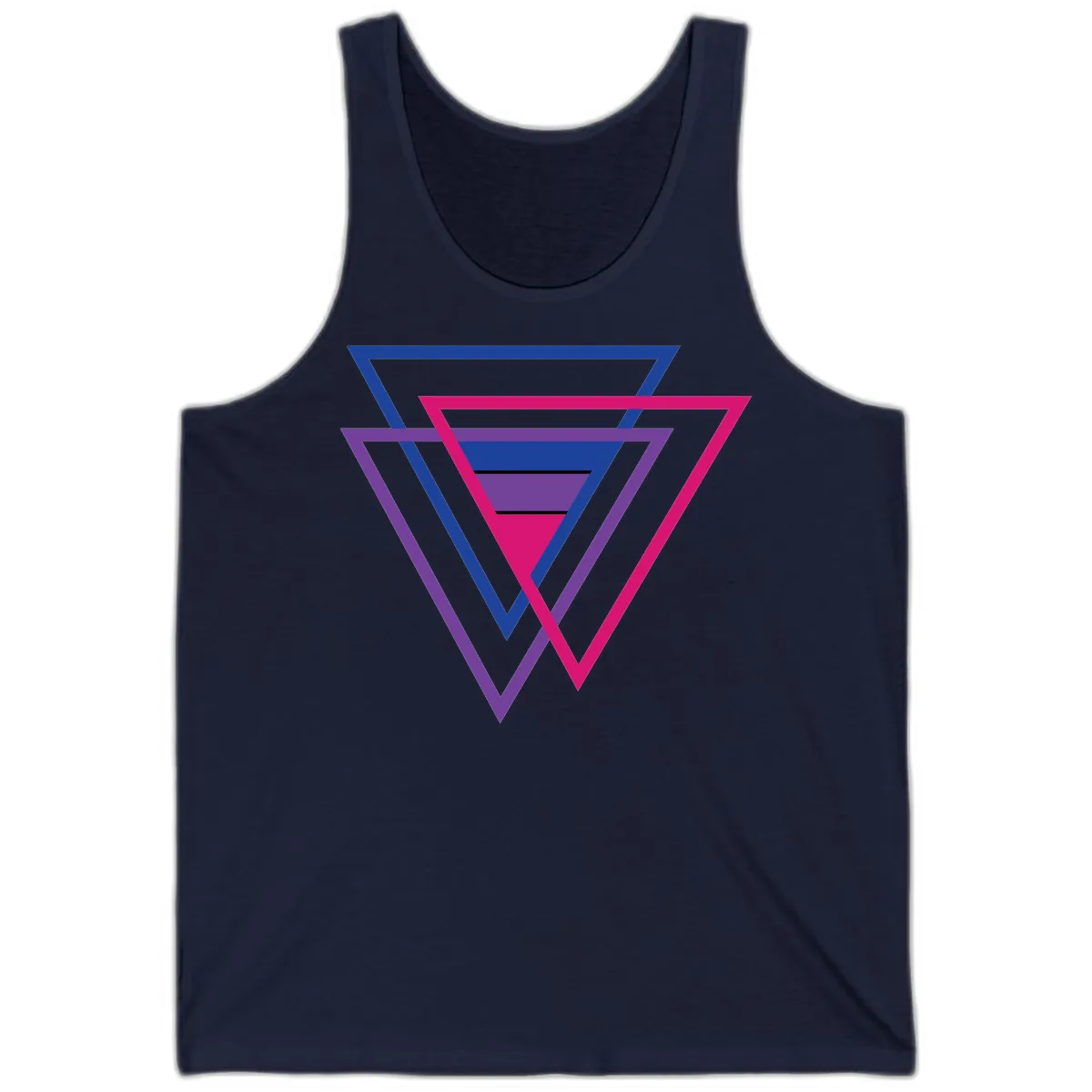Nested Triangles Pride Tank in Navy